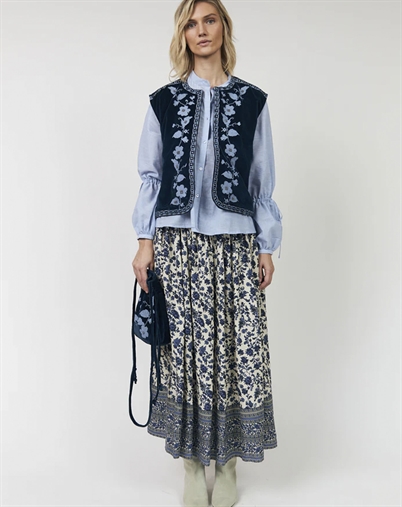 Lollys Laundry - MyraLL Maxi Nederdel - Blue